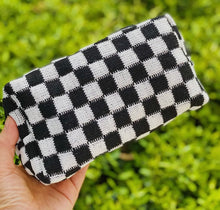 Load image into Gallery viewer, Black Checkered Cosmetic Bag
