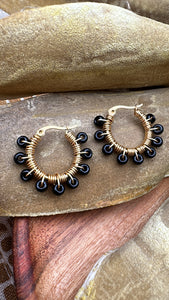 Black Wire-Wrapped Hoops