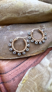 Silver Wire-Wrapped Hoops
