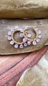 Bubblegum Pink Wire-Wrapped Hoops